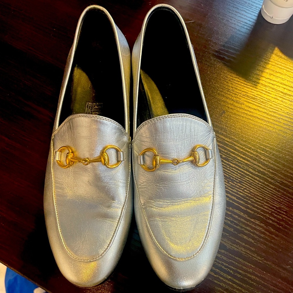 Gucci silver loafers